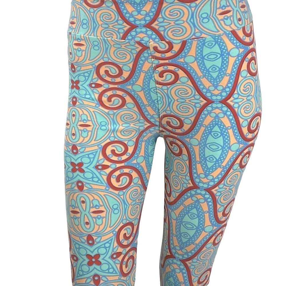 LuLaRoe Buttery Super Soft Legging Sz OS 2-10 Aqua Peach Red Blue Stretchy Comfy